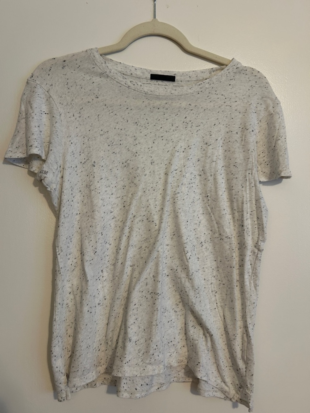 ATM Anthony Thomas Melillo Speckled White and Black Tee. Size M - Picture 2 of 5